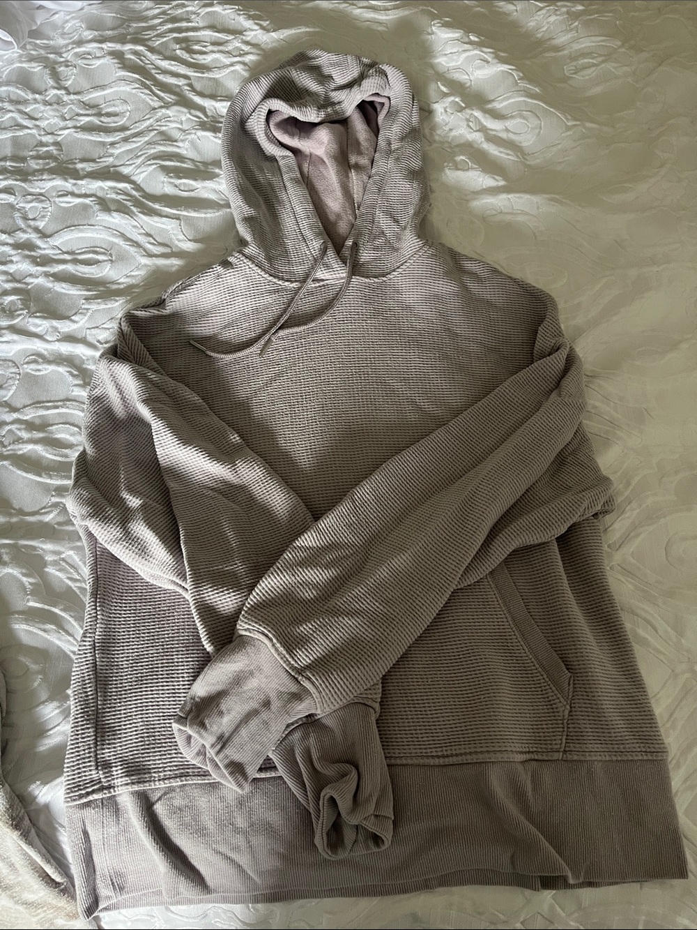 Women’s athleta Hooded Waffle-Knit Sweater - mauve purple